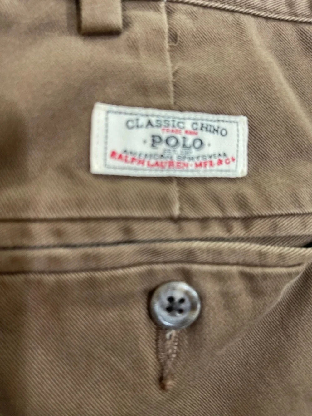 Polo Ralph Lauren Classic Chino Pants SZ 34 x 32 Brown